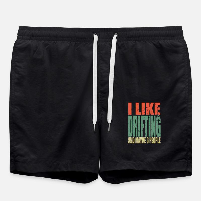 Drifting saying funny - Swim Trunks - black
