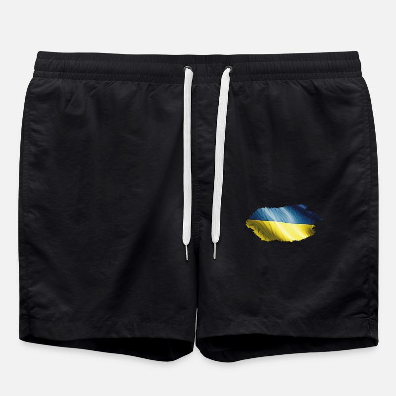Ukraine Flag - Swim Trunks - black