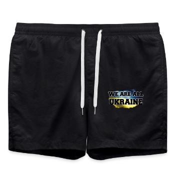 Ukraine We are all Ukraine - Badeshorts - Schwarz - Vorne - AI Model Male 185 light (185cm)