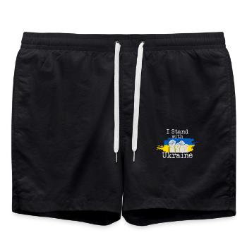 Ukraine I stand with Ukraine - Swim Trunks - black - Front - AI Model Male 185 light (185cm)