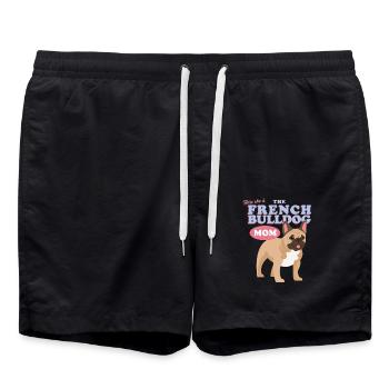 French Bulldog Mom Französische Bulldogge Geschenk - Badeshorts - Schwarz - Vorne - AI Model Male 185 light (185cm)