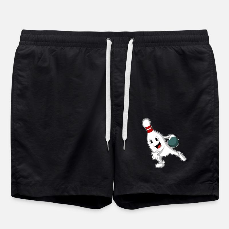 Bowling-Pin beim Bowling mit Bowlingkugel - Badeshorts - Schwarz