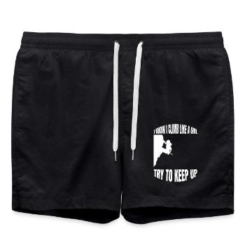 Climbing Ladies Mountaineering Girls Bouldering Woman - Swim Trunks - black - Front - AI Model Male 185 light (185cm)