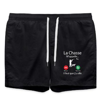 La Chasse m'appelle faut que j'y aille ! - Short de bain - noir - Devant - AI Model Male 185 light (185cm)