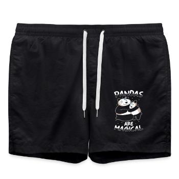 Panda Einhorn Panda - Badeshorts - Schwarz - Vorne - AI Model Male 185 light (185cm)