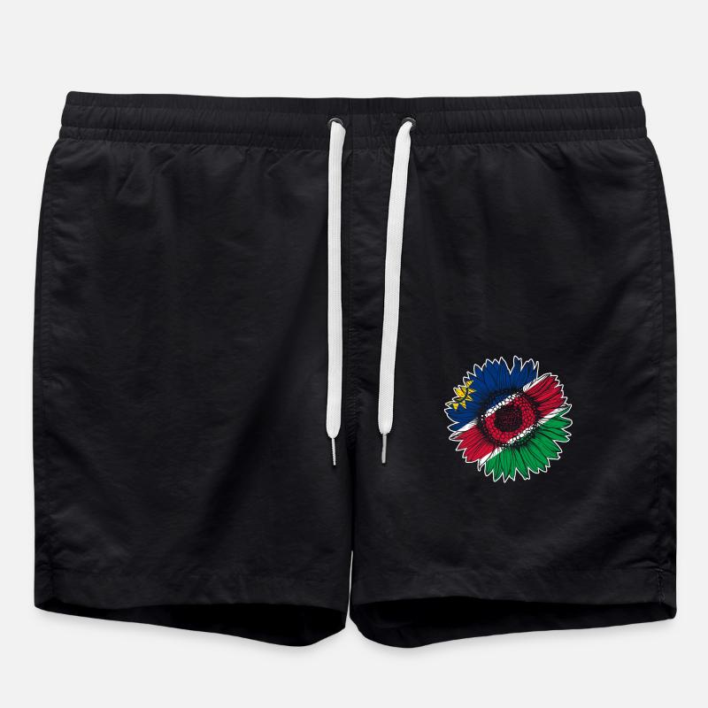 Namibia Flag Sunflower - Swim Trunks - black