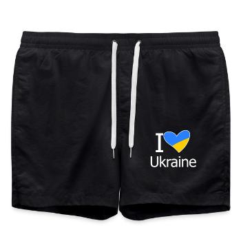 Ukraine - Short de bain - noir - Devant - AI Model Male 185 light (185cm)