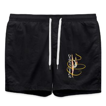 Gymnastic für eine Turnerin Bodenturnerin - Badeshorts - Schwarz - Vorne - AI Model Male 185 light (185cm)
