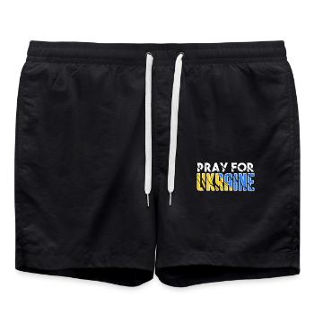 Ukraine - Badeshorts - Schwarz - Vorne - AI Model Male 185 light (185cm)
