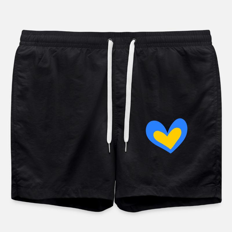 Ukraine Heart - Swim Trunks - black