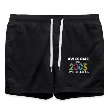 Fantastic since 2003 - born in 2003 - Swim Trunks - black - Front - AI Model Male 185 light (185cm)