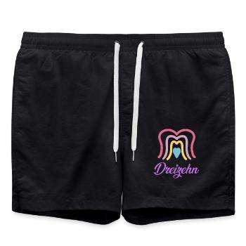 13. Geburtstag Regenbogen - Badeshorts - Schwarz - Vorne - AI Model Male 185 light (185cm)