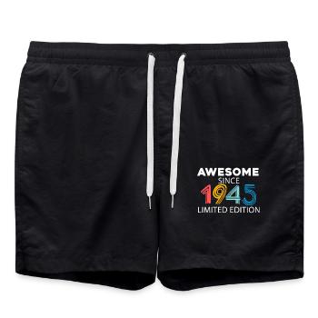 Fantastisch seit 1945 - Jahrgang 1945 - Badeshorts - Schwarz - Vorne - AI Model Male 185 light (185cm)