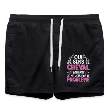 Oui je sens le cheval pas le problème - Short de bain - noir - Devant - AI Model Male 185 light (185cm)