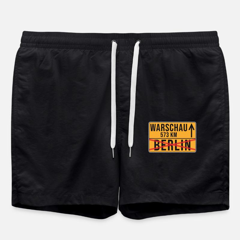 Varsovie Berlin Relocation Ortschild - Short de bain - noir