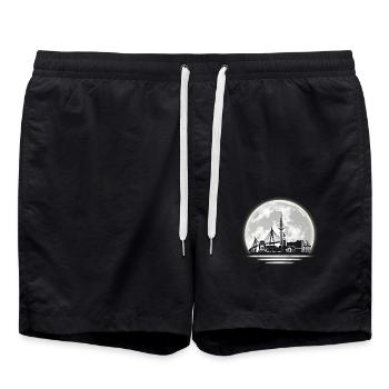 Ligne d’horizon de Hambourg - Short de bain - noir - Devant - AI Model Male 185 light (185cm)