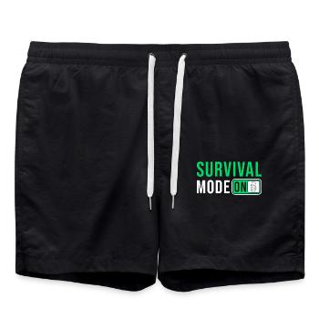 Prepper Survival Outdoor Saying - Swim Trunks - black - Front - AI Model Male 185 light (185cm)