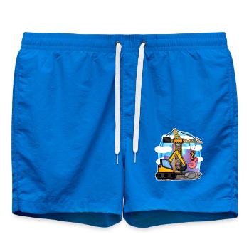 Bagger Kran 3. Geburtstag - 3 Jahre Jungen Shirt - Badeshorts - Cobalt blue - Vorne