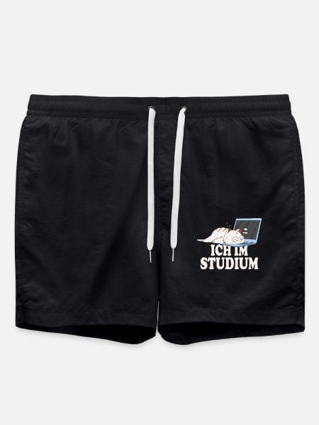 Ich im Studium schlafende katze - Badeshorts - Schwarz