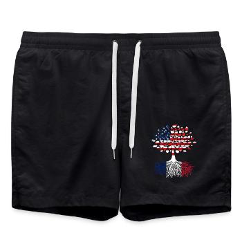 Racines Français des arbres américains - Short de bain - noir - Devant - AI Model Male 185 light (185cm)