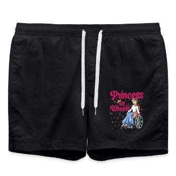 Princess on wheels - Badeshorts - Schwarz - Vorne - AI Model Male 185 light (185cm)