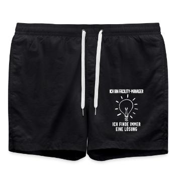 Facility Manager - Badeshorts - Schwarz - Vorne - AI Model Male 185 light (185cm)