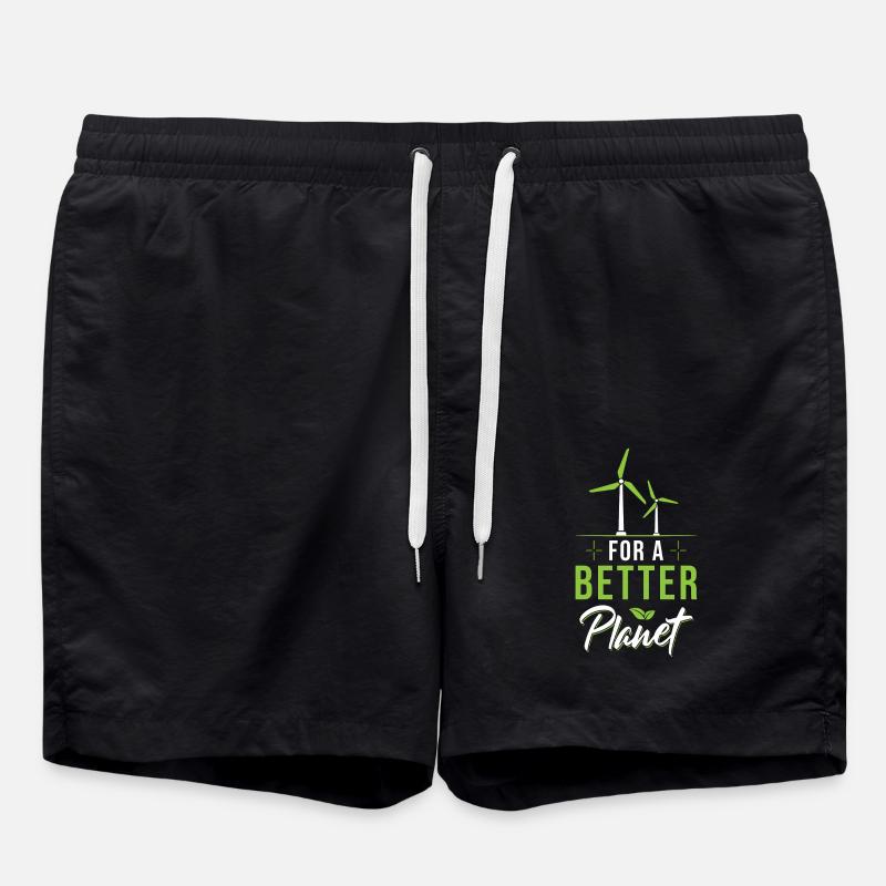 Wind turbine saying - Swim Trunks - black