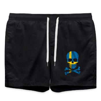 Drapeau de la Suède - Short de bain - noir - Devant - AI Model Male 185 light (185cm)