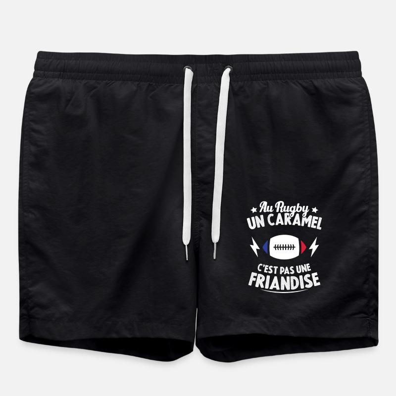 Au Rugby Un Caramel C'est Pas Une Friandise - Short de bain - noir