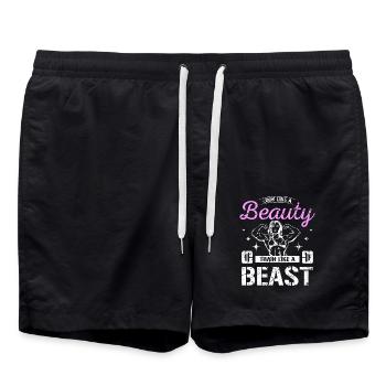 Look like a beauty, train like a beast - Swim Trunks - black - Front - AI Model Male 185 light (185cm)