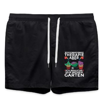 Andere Gehen Zur Therapie Ich Brauche Nur Einen - Badeshorts - Schwarz - Vorne - AI Model Male 185 light (185cm)
