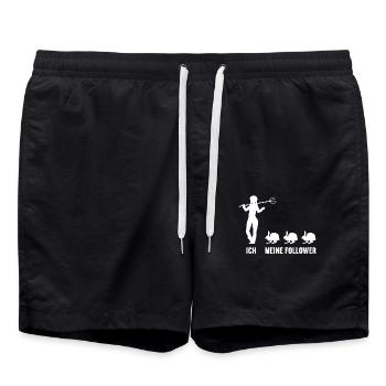Ich und meine Follower Hase Hasen Häschen Hasen - Badeshorts - Schwarz - Vorne - AI Model Male 185 light (185cm)