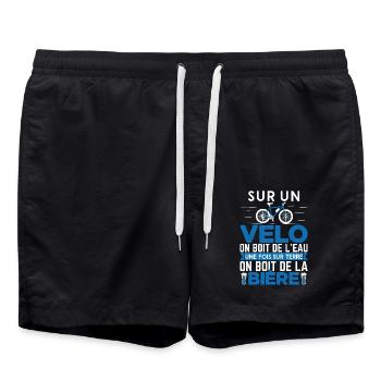 Vélo Humour Homme Cycliste Cadeau Retraite - Short de bain - noir - Devant - AI Model Male 185 light (185cm)