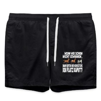 DANN REITEN WIR WENIGSTENS DEN PLATZ KAPUTT - Badeshorts - Schwarz - Vorne - AI Model Male 185 light (185cm)