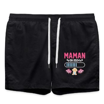 Maman En 2024 - Short de bain - noir - Devant - AI Model Male 185 light (185cm)