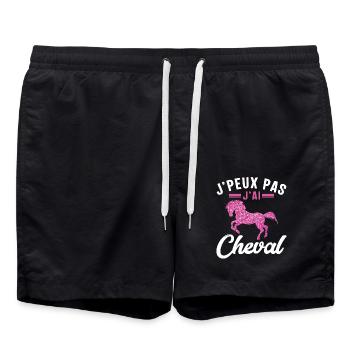 Je Peux Pas J'ai Cheval - Short de bain - noir - Devant - AI Model Male 185 light (185cm)