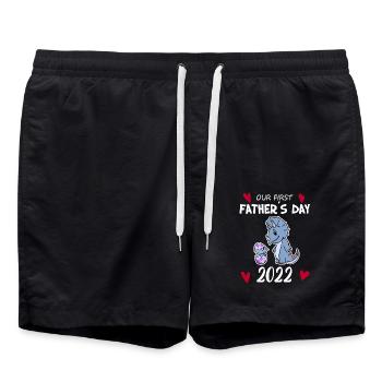 Vatertag 2022 - Erster Vatertag - Badeshorts - Schwarz - Vorne - AI Model Male 185 light (185cm)