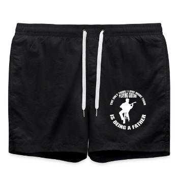 Guitarist Dad Guitar Father Music Band Musician - Swim Trunks - black - Front - AI Model Male 185 light (185cm)