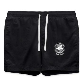 Für immer ein Team - Vater und Kinder - Badeshorts - Schwarz - Vorne - AI Model Male 185 light (185cm)