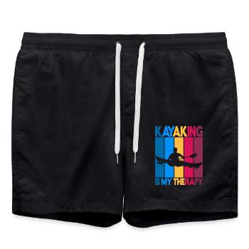 Kayaking is my Therapy - Badeshorts - Schwarz - Vorne - AI Model Male 185 light (185cm)