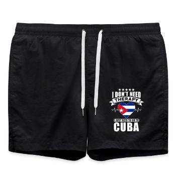 Cuba I do not need Therapy - Swim Trunks - black - Front - AI Model Male 185 light (185cm)