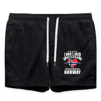Norway I do not need Therapy - Swim Trunks - black - Front - AI Model Male 185 light (185cm)