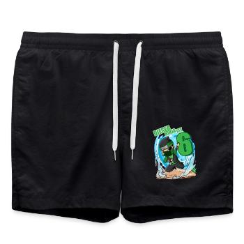 6 Jahre Junge Ninja - 6 Geburtstag - Ich bin 6 - Badeshorts - Schwarz - Vorne - AI Model Male 185 light (185cm)