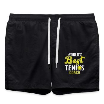 Worlds best tennis coach, Cadeau pour tennis coach - Short de bain - noir - Devant - AI Model Male 185 light (185cm)
