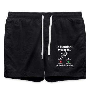 Le Handball M'appelle Et Je Dois Y Aller - Short de bain - noir - Devant - AI Model Male 185 light (185cm)