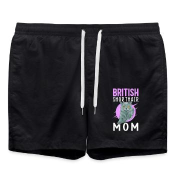 British Shorthair Mom British Shorthair Gift - Swim Trunks - black - Front - AI Model Male 185 light (185cm)