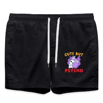 Mignon mais Psycho Hase Goth - Short de bain - noir - Devant - AI Model Male 185 light (185cm)