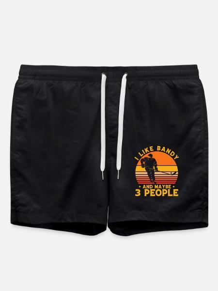 Jag gillar Bandy och kanske 3 Personer - Badshorts - svart