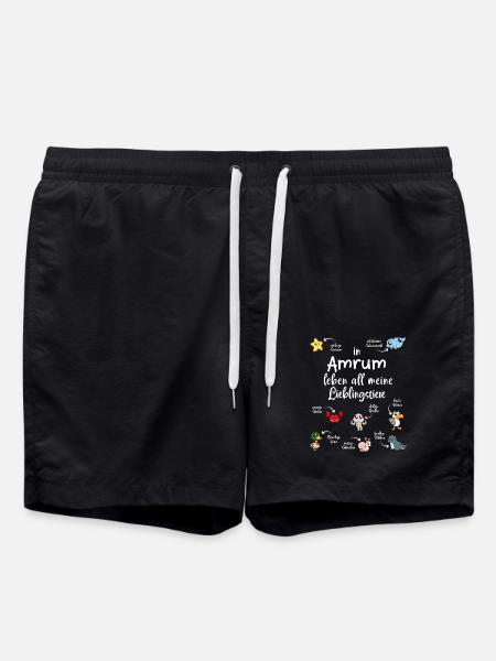 Meine Lieblingstiere in Amrum - Badeshorts - Schwarz