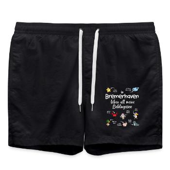 Meine Lieblingstiere in Bremerhaven - Badeshorts - Schwarz - Vorne - AI Model Male 185 light (185cm)